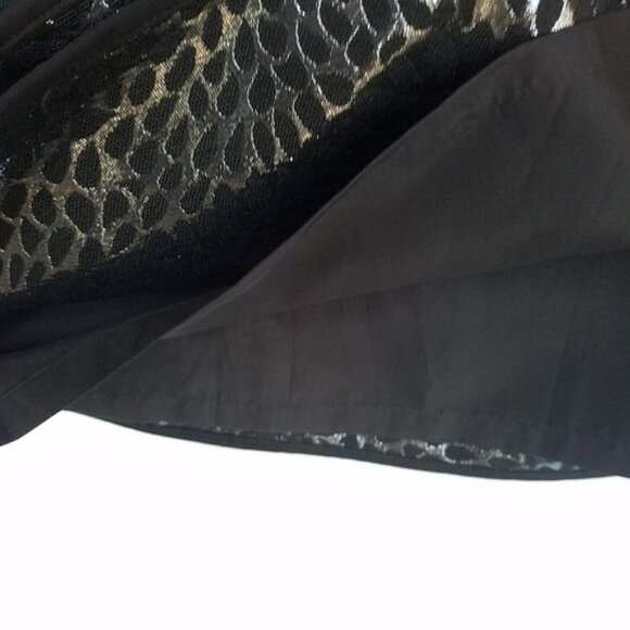 LOFT Skirt Metallic Silver Petal Circular Print Sz 12 - EUC! - Picture 8 of 11